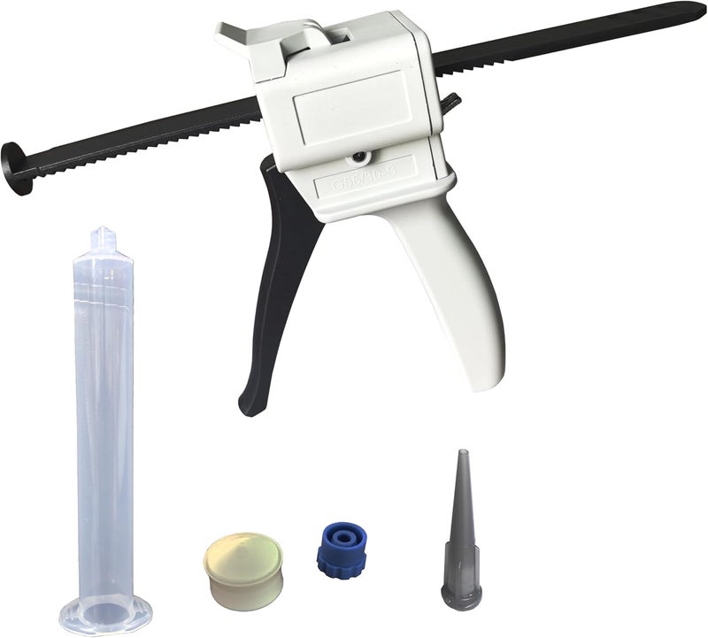 anquanhepro Dispenser Gun, 50ml Dispensing Gun Kit Impression Mixing Dispensing Dispenser AB Gun 1:1/1:2/10:1 or 55ML Single (55CC-1:0) - Image 1